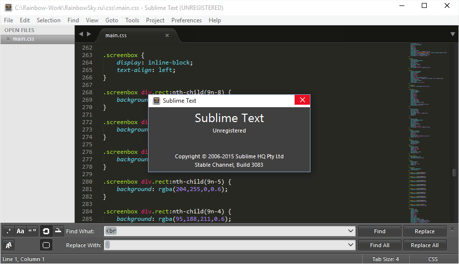 Sublime Text 4 build 4143